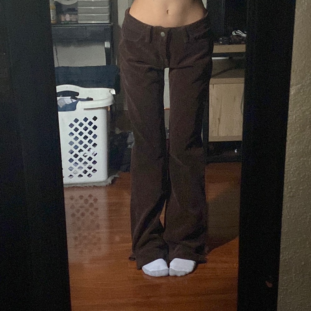 Brandy Melville dark brown corduroy pants